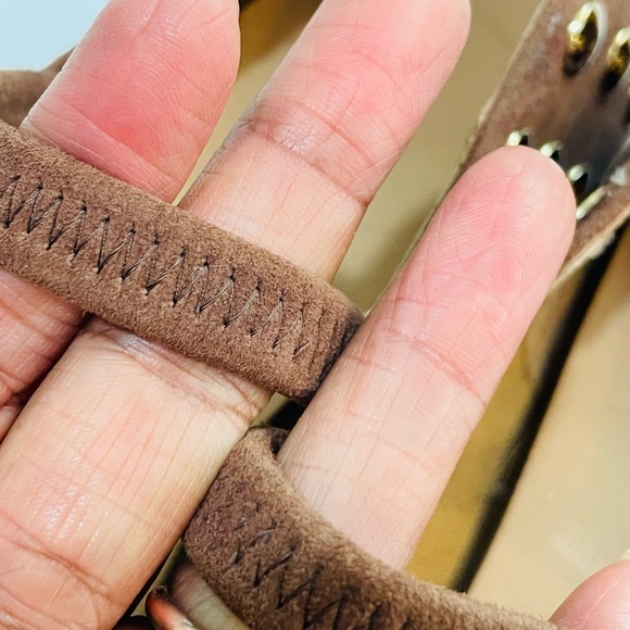Madewell Greta Ballet Leather Flat in Leather Suede Gold Studs - Picture 10 of 12